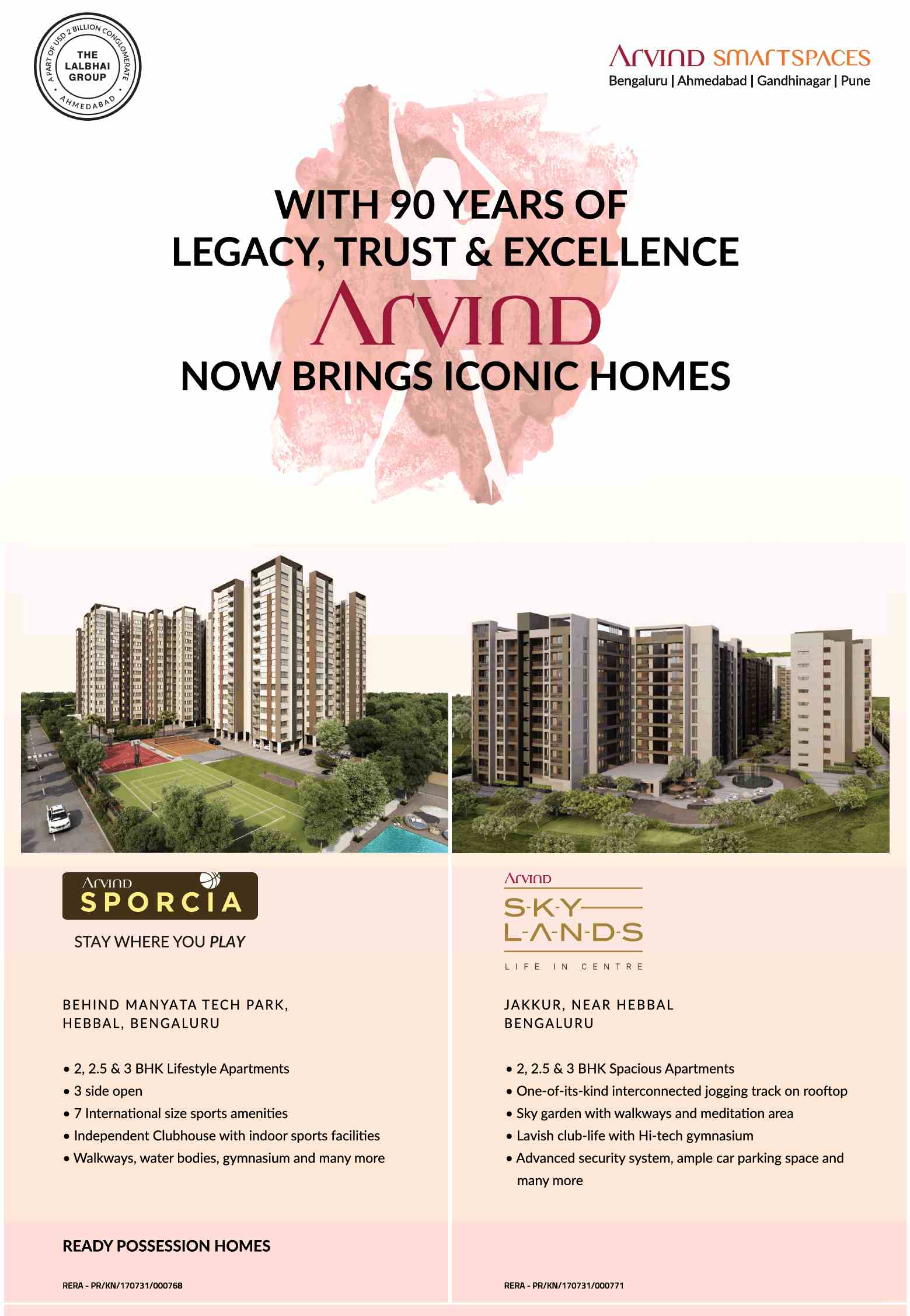 Book ready possession homes at Arvind Projects in Bengaluru